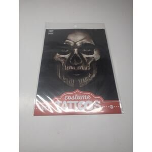 Costume Tattoos 10 Ct Skull Face. Factory Sealed New.